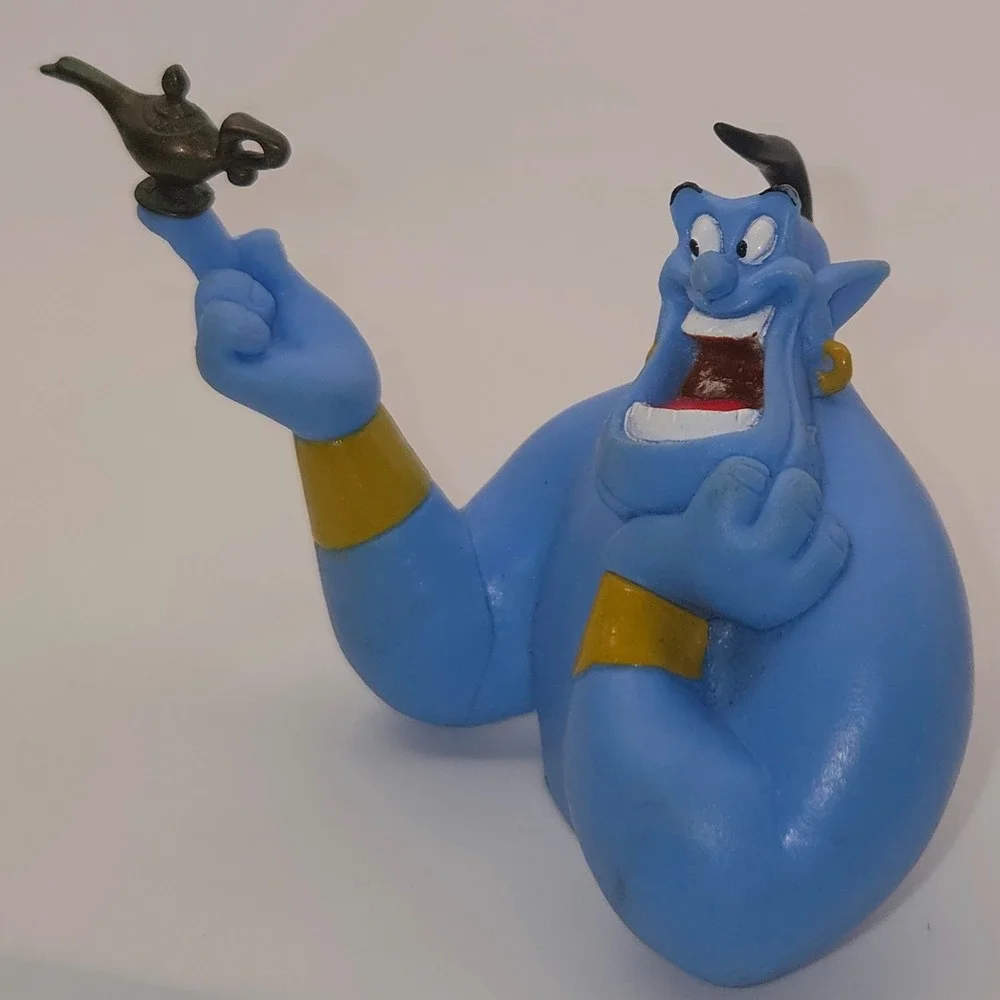 Disney Genie PVC Figure Blue Fair Aladdin 1992 Vintage Toy Topper Decor
